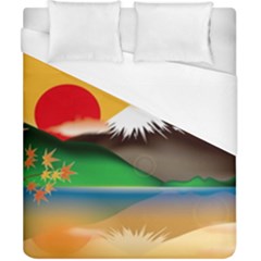 Mount Fuji Japan Lake Sun Sunset Duvet Cover (california King Size) by Pakrebo