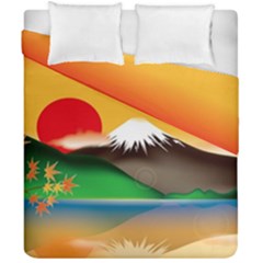 Mount Fuji Japan Lake Sun Sunset Duvet Cover Double Side (california King Size) by Pakrebo