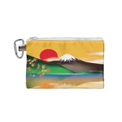 Mount Fuji Japan Lake Sun Sunset Canvas Cosmetic Bag (small) by Pakrebo