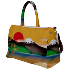 Mount Fuji Japan Lake Sun Sunset Duffel Travel Bag by Pakrebo