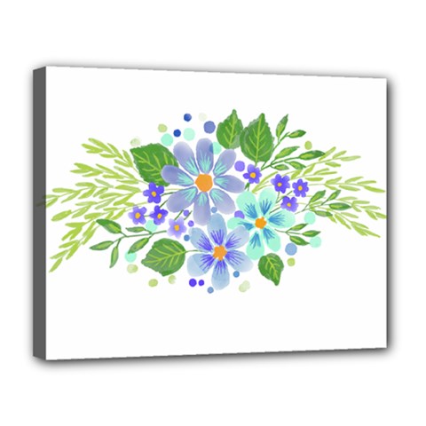 Watercolour Flowers Bouquet Spring Canvas 14  X 11  (stretched) by Pakrebo