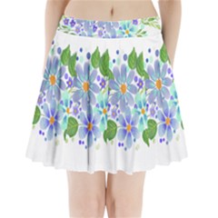 Watercolour Flowers Bouquet Spring Pleated Mini Skirt by Pakrebo