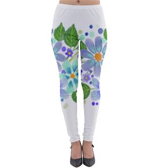 Watercolour Flowers Bouquet Spring Lightweight Velour Leggings by Pakrebo