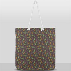 Tribal Leaves House Art Tribal Art Full Print Rope Handle Tote (Large)