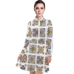 Artistic Art Design Creative Long Sleeve Chiffon Shirt Dress by Pakrebo