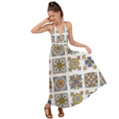 Artistic Art Design Creative Backless Maxi Beach Dress