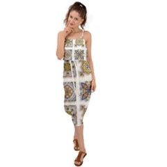 Artistic Art Design Creative Waist Tie Cover Up Chiffon Dress