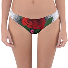 Watercolour Flowers Watercolor Roses Reversible Hipster Bikini Bottoms by Pakrebo