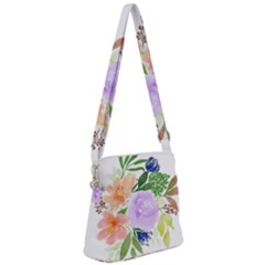 Watercolour Flowers Spring Zipper Messenger Bag by Pakrebo