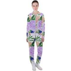 Watercolour Flowers Spring Casual Jacket And Pants Set by Pakrebo