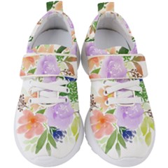 Watercolour Flowers Spring Kids  Velcro Strap Shoes by Pakrebo