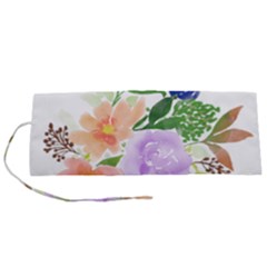 Watercolour Flowers Spring Roll Up Canvas Pencil Holder (s)