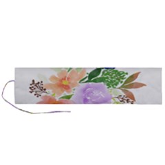 Watercolour Flowers Spring Roll Up Canvas Pencil Holder (l)