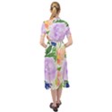 Watercolour Flowers Spring Keyhole Neckline Chiffon Dress View2