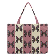 Butterflies Pink Old Old Texture Medium Tote Bag by Pakrebo