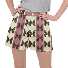 Butterflies Pink Old Old Texture Ripstop Shorts by Pakrebo