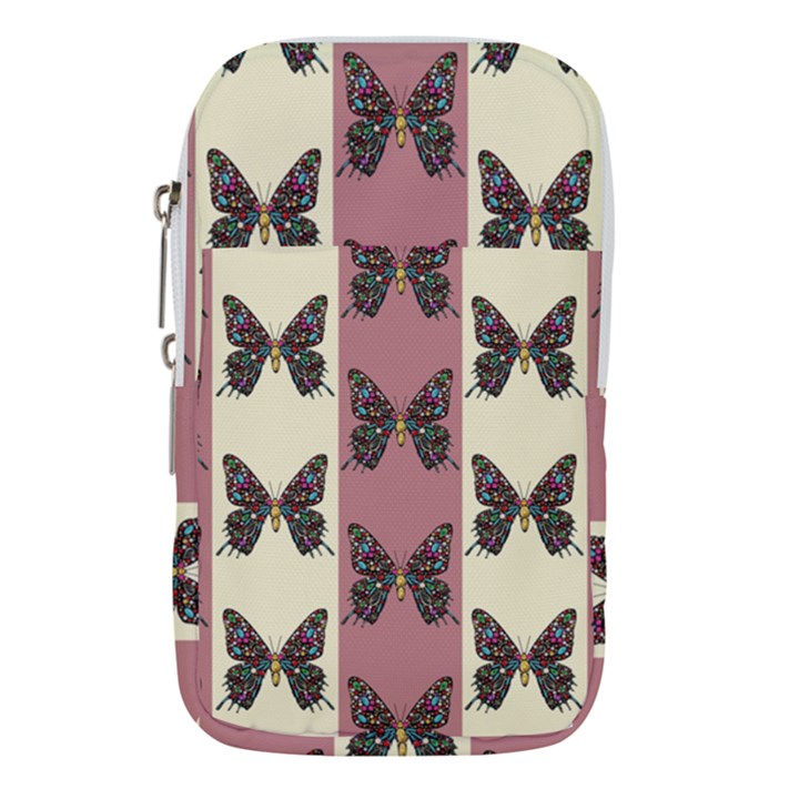 Butterflies Pink Old Old Texture Waist Pouch (Small)