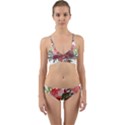 Watercolour Flowers Roses Watercolor Wrap Around Bikini Set View1