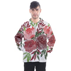 Watercolour Flowers Roses Watercolor Men s Half Zip Pullover