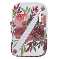 Watercolour Flowers Roses Watercolor Belt Pouch Bag (large)