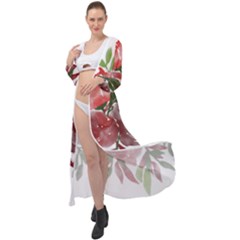 Watercolour Flowers Roses Watercolor Maxi Chiffon Beach Wrap