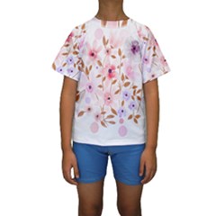 Flowers Watercolor Kids  Short Sleeve Swimwear by Pakrebo