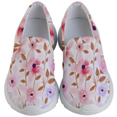 Flowers Watercolor Kids  Lightweight Slip Ons by Pakrebo