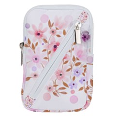 Flowers Watercolor Belt Pouch Bag (large)