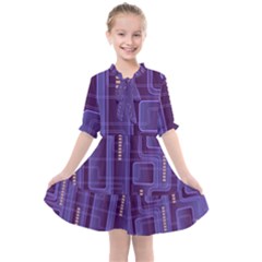 Background Non Seamless Pattern Kids  All Frills Chiffon Dress