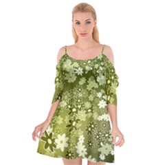 Flowers Abstract Background Cutout Spaghetti Strap Chiffon Dress