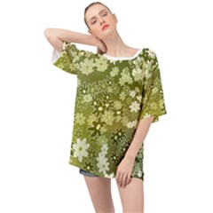 Flowers Abstract Background Oversized Chiffon Top