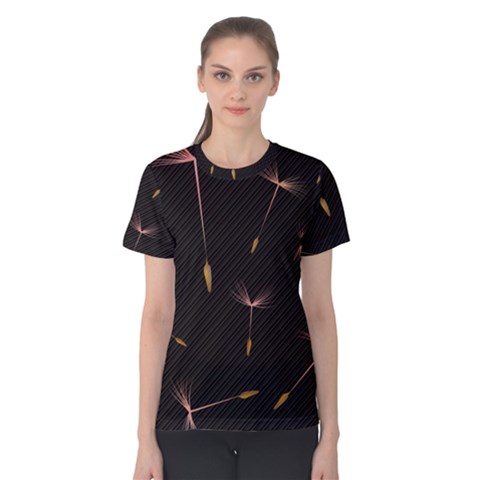 Black And Dandelion Digital Paper Women s Cotton Tee by Pakrebo