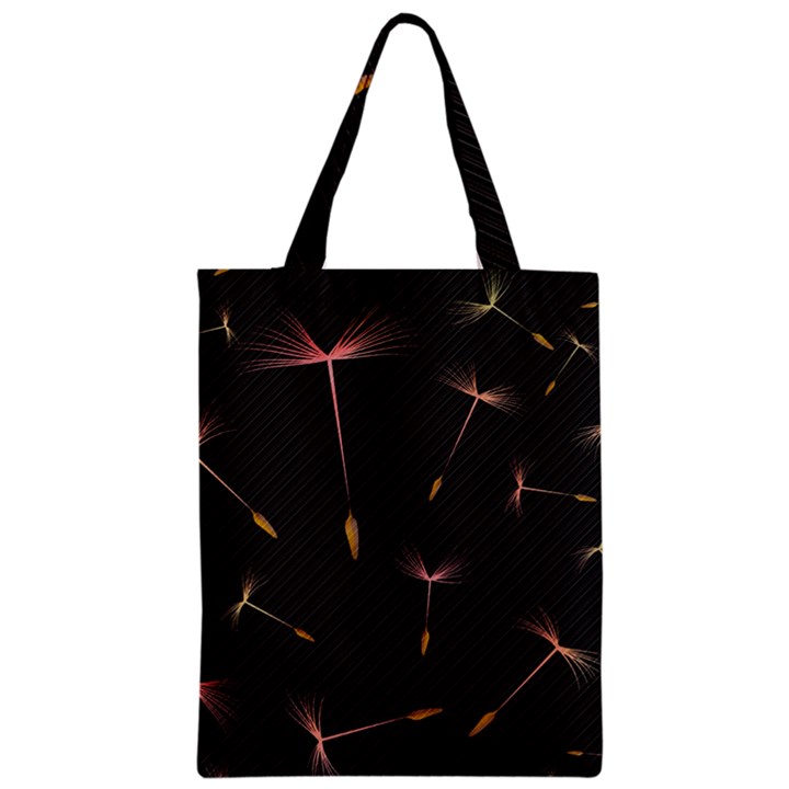 Black And Dandelion Digital Paper Zipper Classic Tote Bag