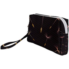 Black And Dandelion Digital Paper Wristlet Pouch Bag (small)