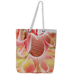 Background Floral Pattern Structure Full Print Rope Handle Tote (large) by Pakrebo