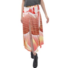 Background Floral Pattern Structure Velour Split Maxi Skirt by Pakrebo