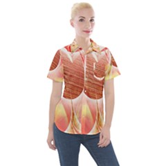 Background Floral Pattern Structure Women s Short Sleeve Pocket Shirt