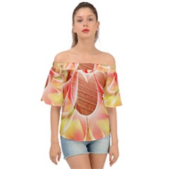 Background Floral Pattern Structure Off Shoulder Short Sleeve Top