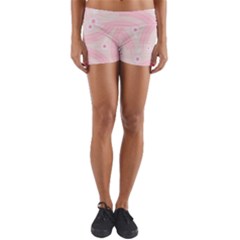 Background Non Seamless Pattern Pink Yoga Shorts by Pakrebo