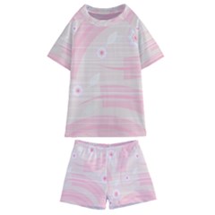 Background Non Seamless Pattern Pink Kids  Swim Tee And Shorts Set by Pakrebo