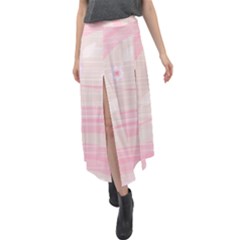 Background Non Seamless Pattern Pink Velour Split Maxi Skirt