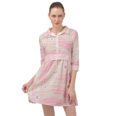 Background Non Seamless Pattern Pink Mini Skater Shirt Dress