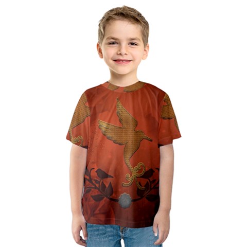 Elegant Decorative Bird Kids  Sport Mesh Tee by FantasyWorld7