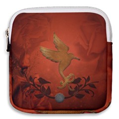 Elegant Decorative Bird Mini Square Pouch by FantasyWorld7