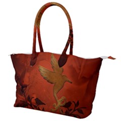 Elegant Decorative Bird Canvas Shoulder Bag by FantasyWorld7