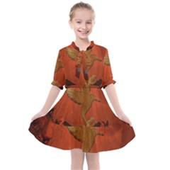 Elegant Decorative Bird Kids  All Frills Chiffon Dress by FantasyWorld7