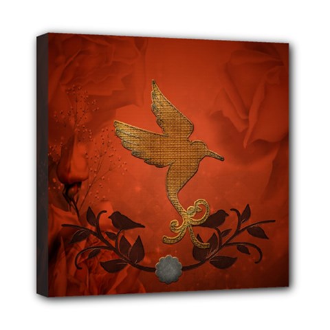 Elegant Decorative Bird Mini Canvas 8  X 8  (stretched) by FantasyWorld7