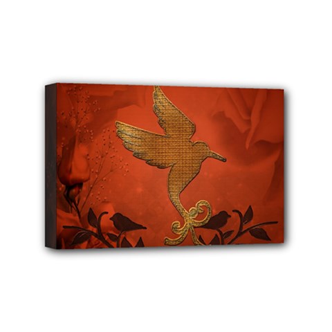 Elegant Decorative Bird Mini Canvas 6  X 4  (stretched) by FantasyWorld7