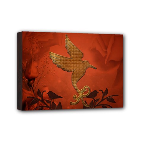 Elegant Decorative Bird Mini Canvas 7  X 5  (stretched) by FantasyWorld7