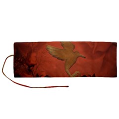 Elegant Decorative Bird Roll Up Canvas Pencil Holder (m)